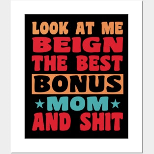 Bonus Step Mom Mothers Day From Stepdaughter Stepson Stepmom Posters and Art